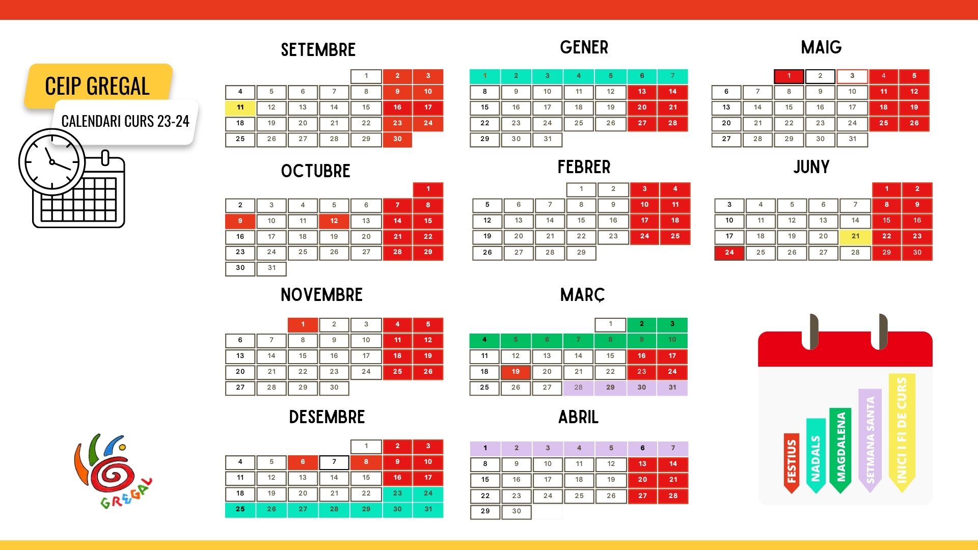 Calendari Escolar Ceip Gregal