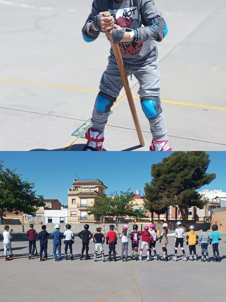 Patinant en Educació Física CEIP CERVANTES