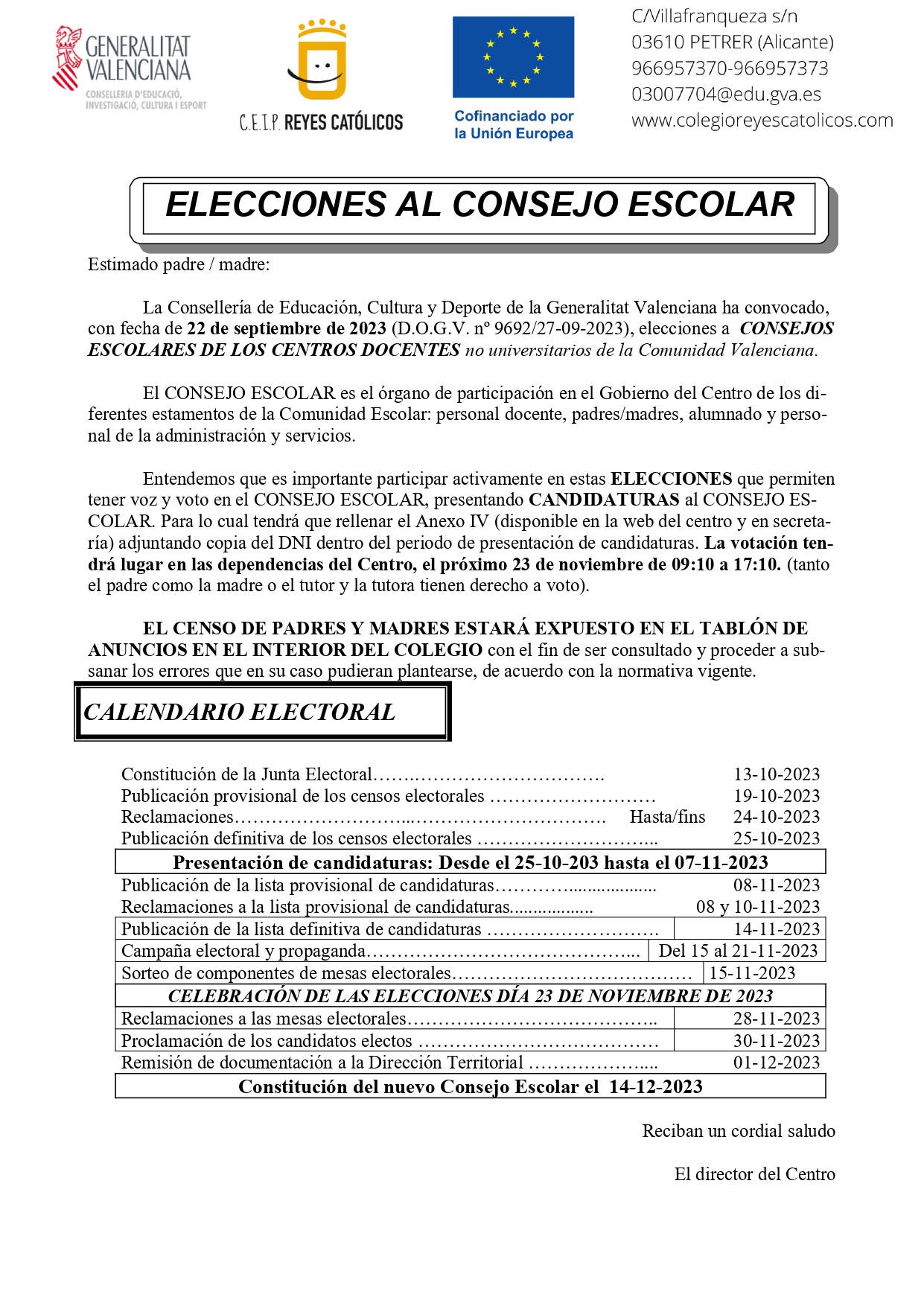 CIRCULAR 1 ELECCIONES CONSEJO ESCOLAR 2023_page-0001