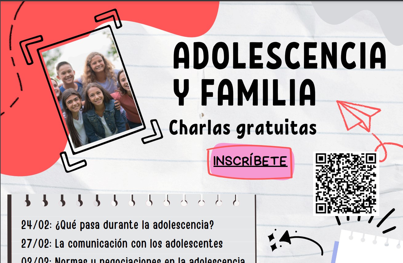 ADOLESCENCIA Y FAMILIAS. Charlas gratuitas