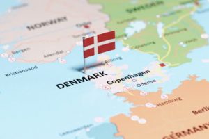 tracking to Denmark with national flag