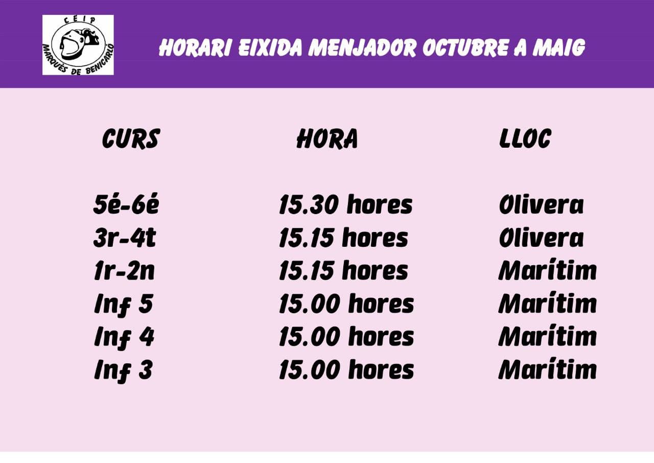 horari menjador octubre-maig