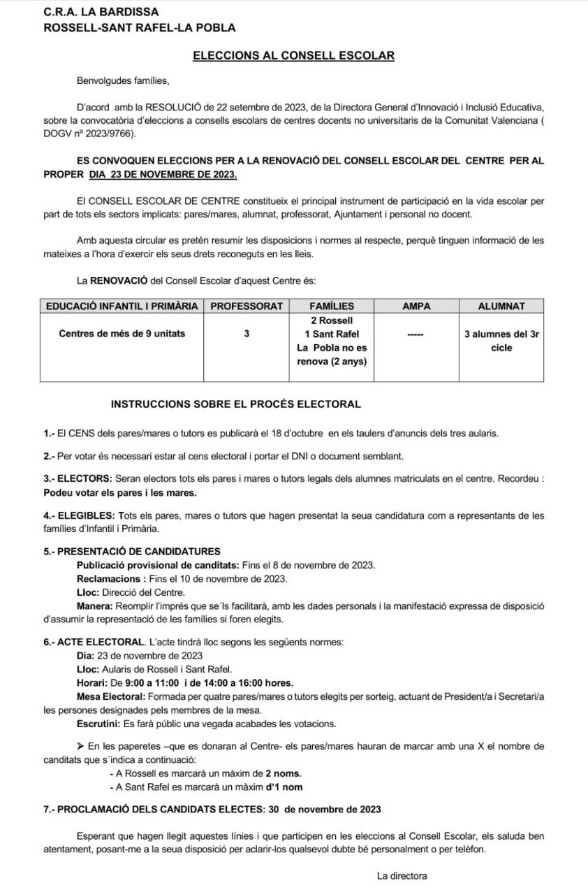 ELECCIONS CONSELL ESCOLAR 2023