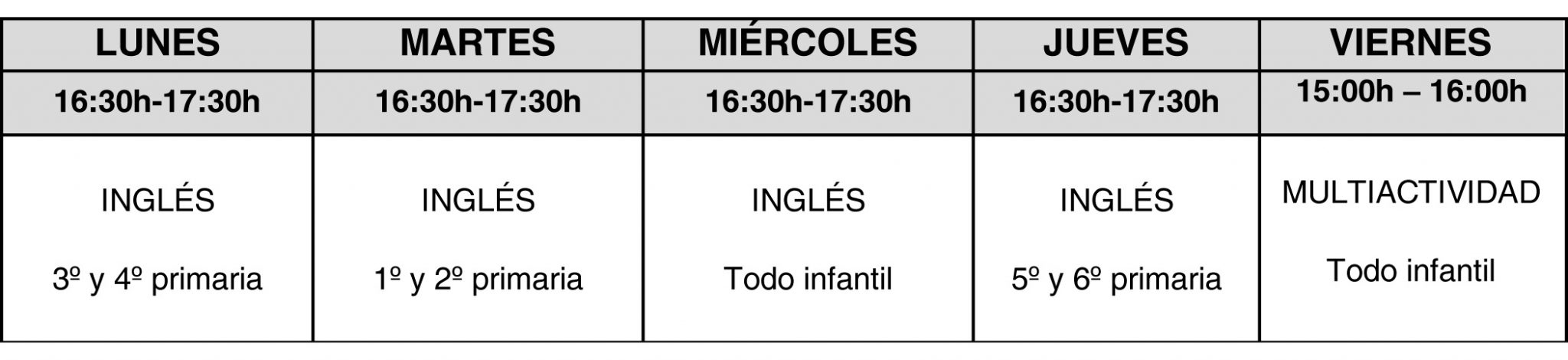 Actividades extraescolares pago