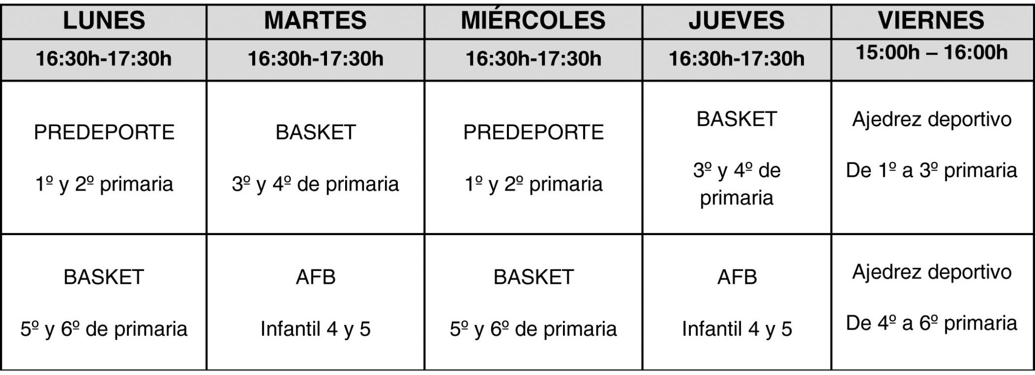 Actividades extraescolares