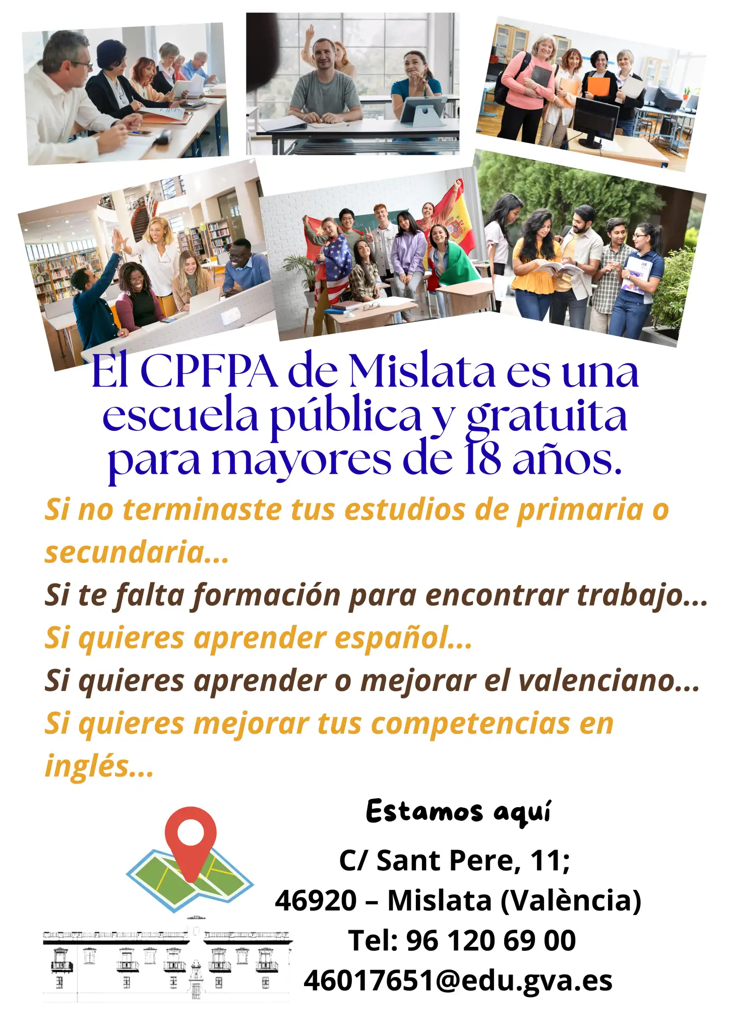El CPFPA de Mislata es una escuela para mayores de 18. Si no terminaste tus estudios de primaria o secundaria (2)