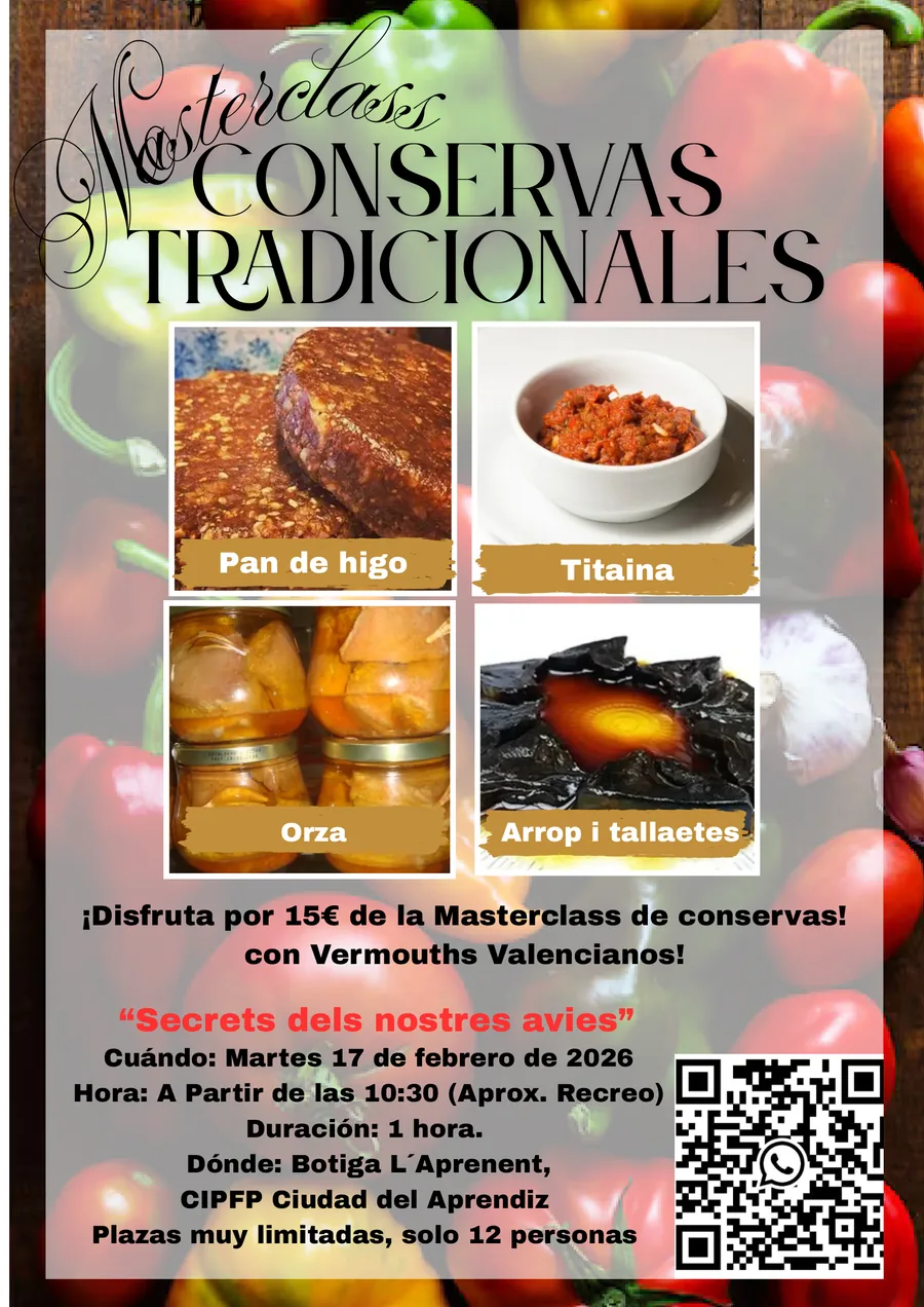 Conservas tradicionales valencianas - Cartel de la masterclass