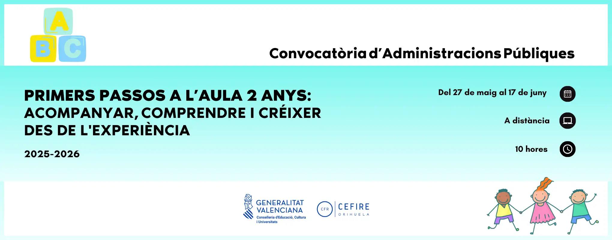 260R11EI009_Jornades primers passos a l'aula 2 anys_ acompanyar, comprendre i crèixer des de l'experiència_VAL