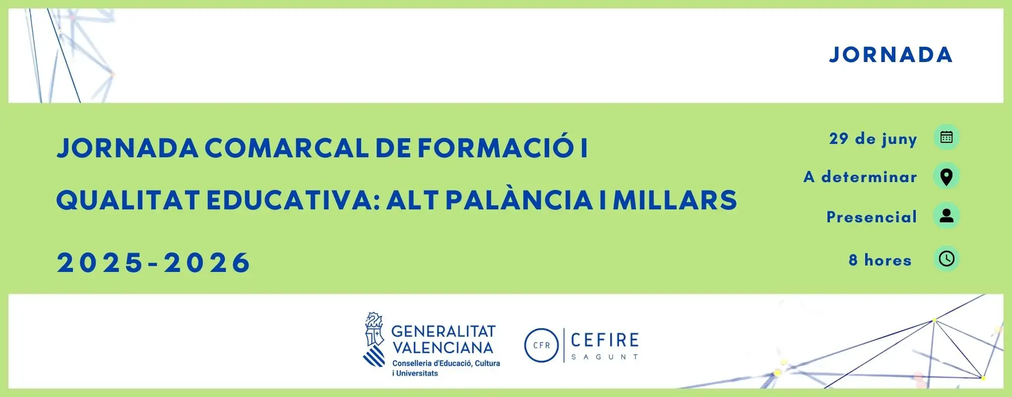26SA65IN079_Jornada comarcal de formación y calidad educativa_ Alt Palància i Millars_VAL