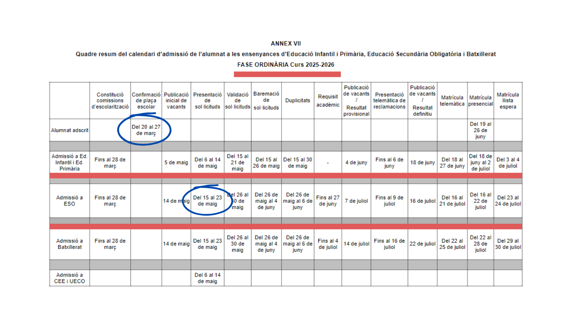 CALENDARIO 1 VAL SEC