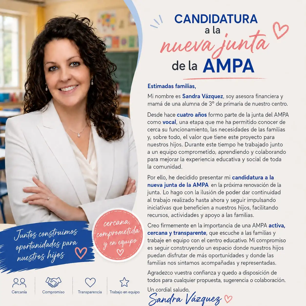 Candidatura nueva junta AMPA