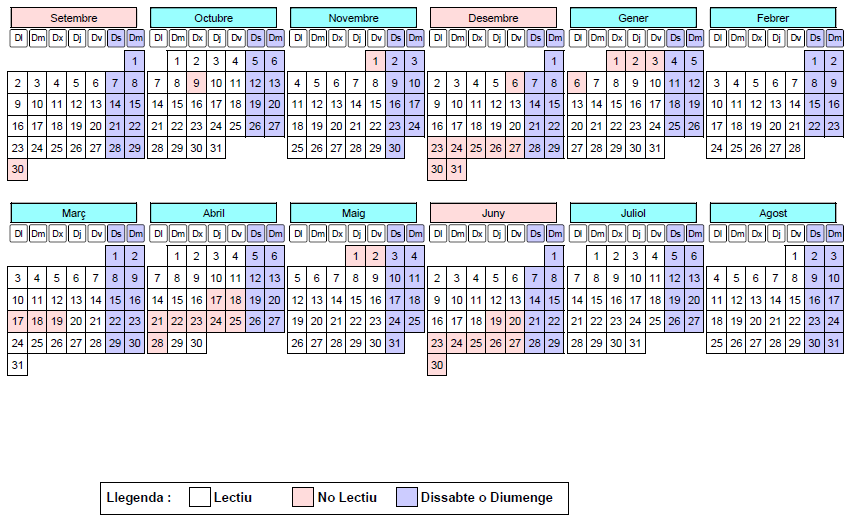 Calendari escolar 24-25