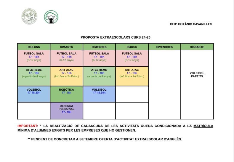 Proposta extraescolars 24-25