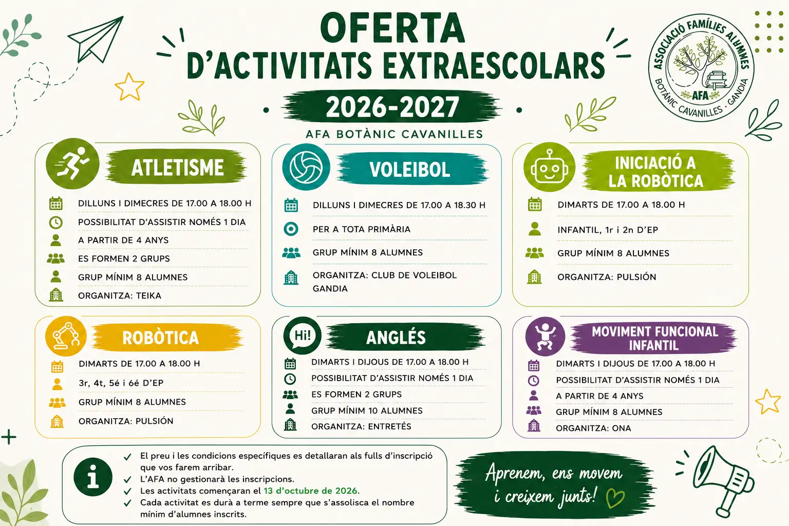 Activitats extraescolars AFA 26-27