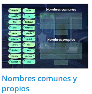 nombres comunes y propios