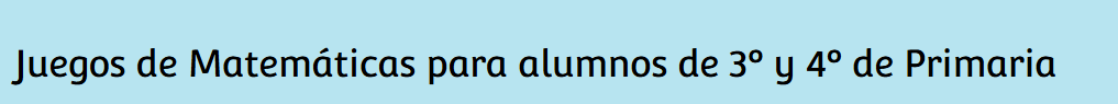 JUEGOS MATEMÁTICAS SEGUNDO CICLO