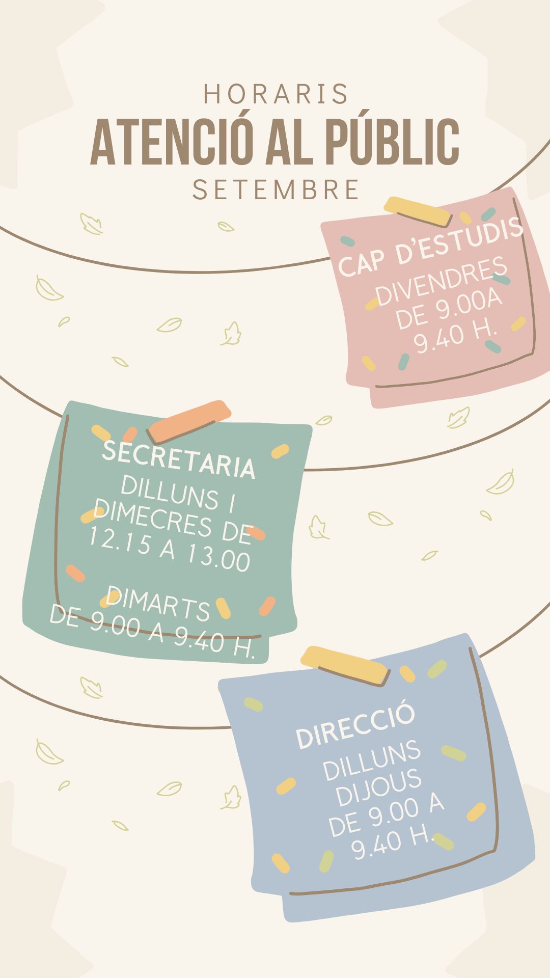 Horari atenció juliol