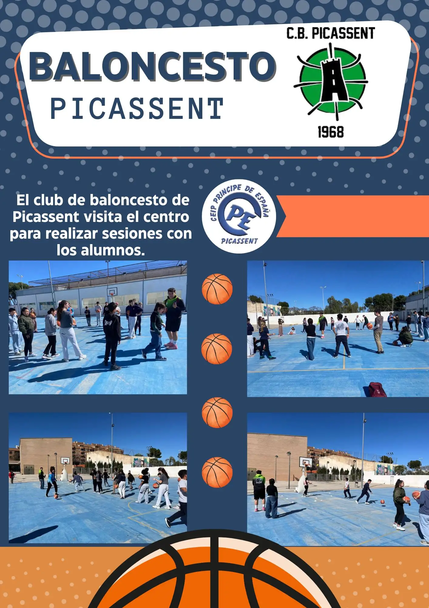 Orange and Blue Basketball Tournament Flyer