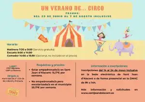 Cartel informativo escuela de verano 2026
