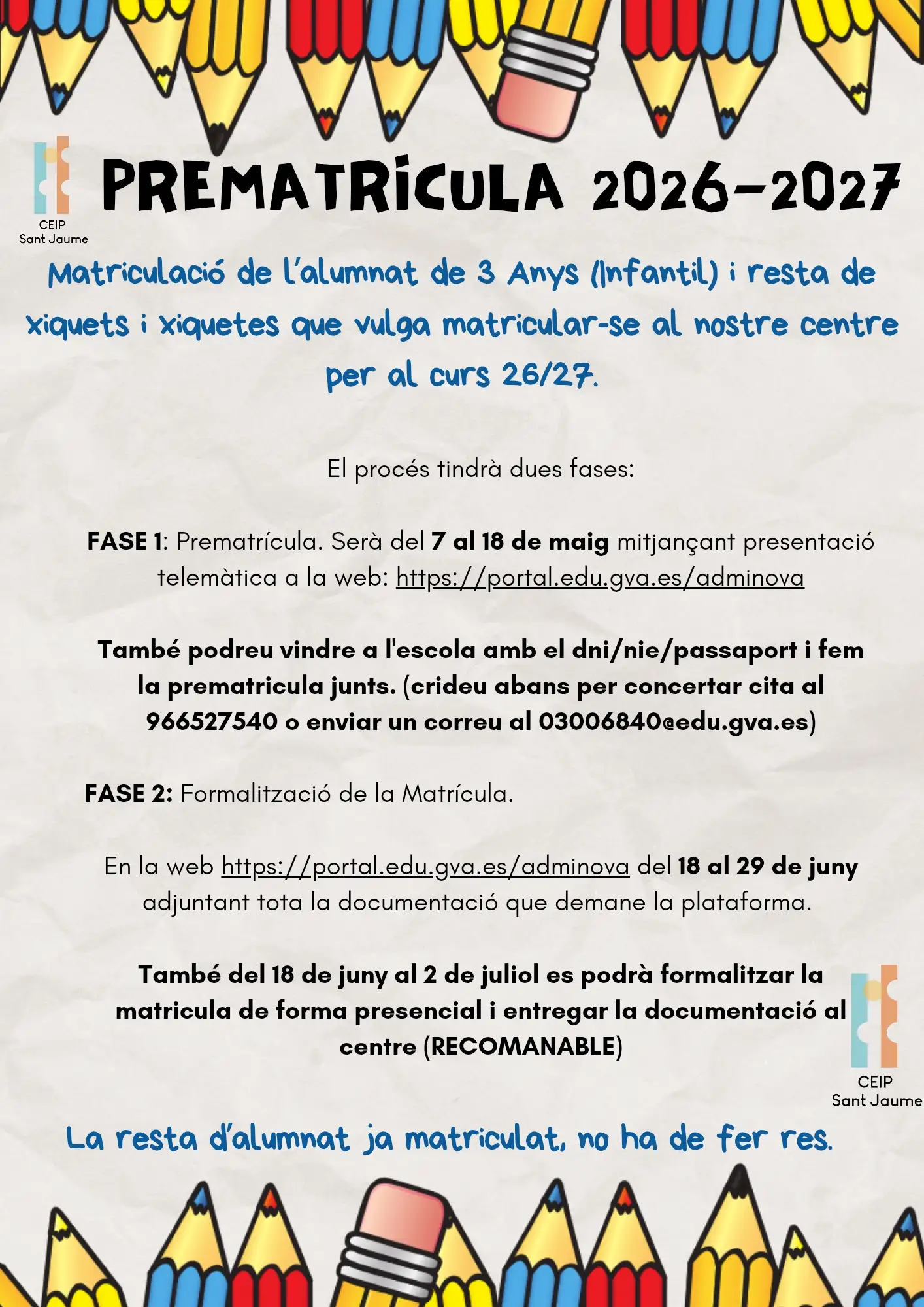 Matricula VALENCIÀ