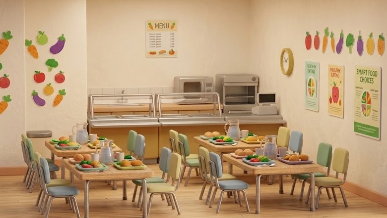 Ilustración comedor escolar