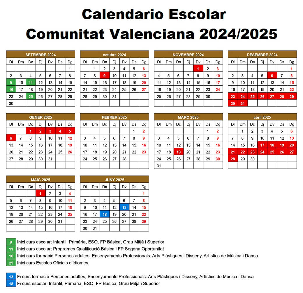 calendario-escolar-comunidad-valenciana-2024-2025