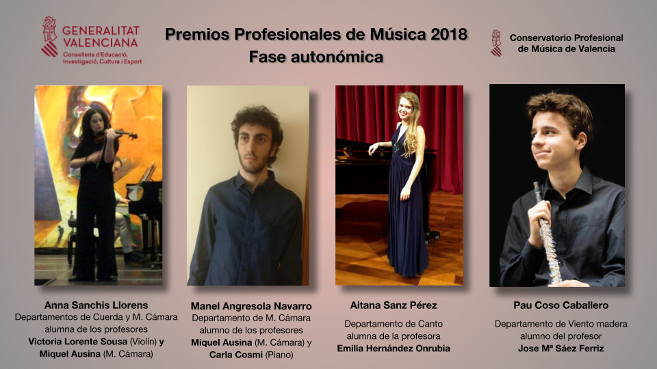 Premios Profesionales de Música 2018-Fase autonómica