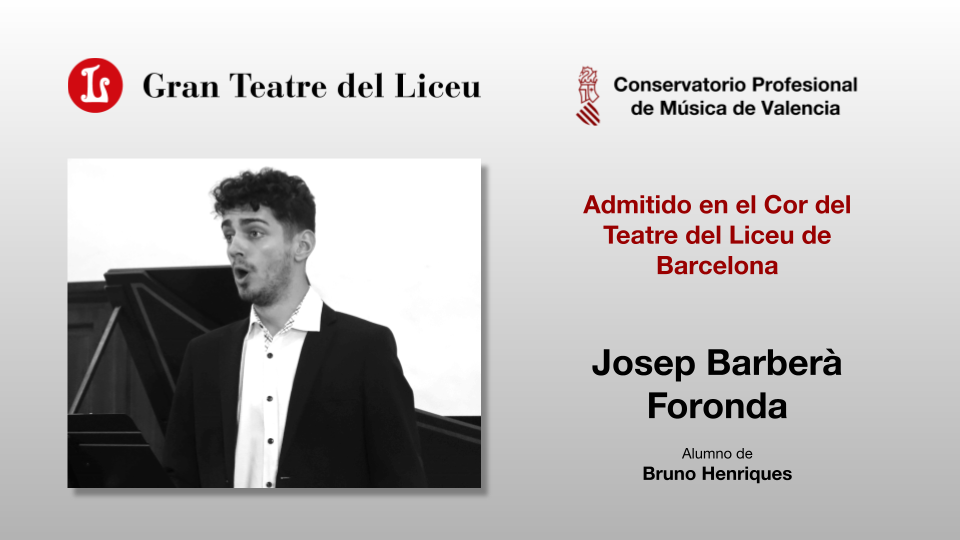 Admisión en el Cor del Teatro del Liceu de Barcelona