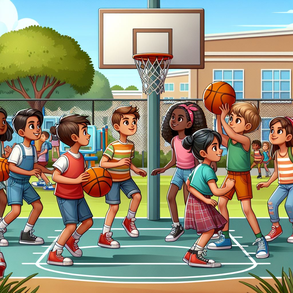 Imatge Xiquets Jugant al bàsquet