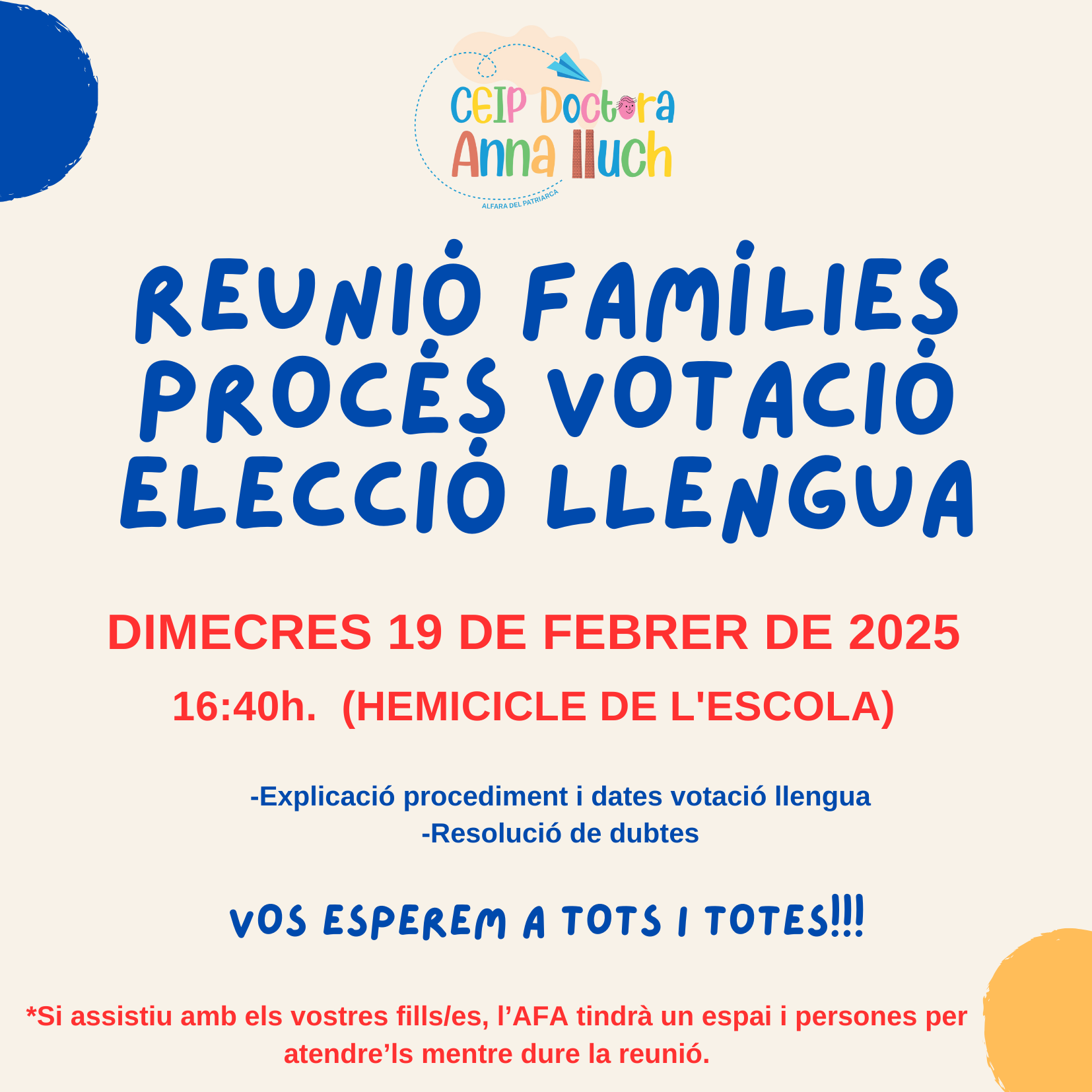 REUNIÓ FAMÍLIES VOTACIÓ LLENGUA