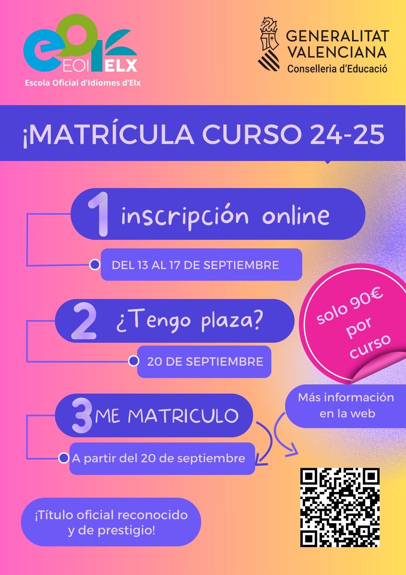 Matrícula 24-25 póster SEP CAS