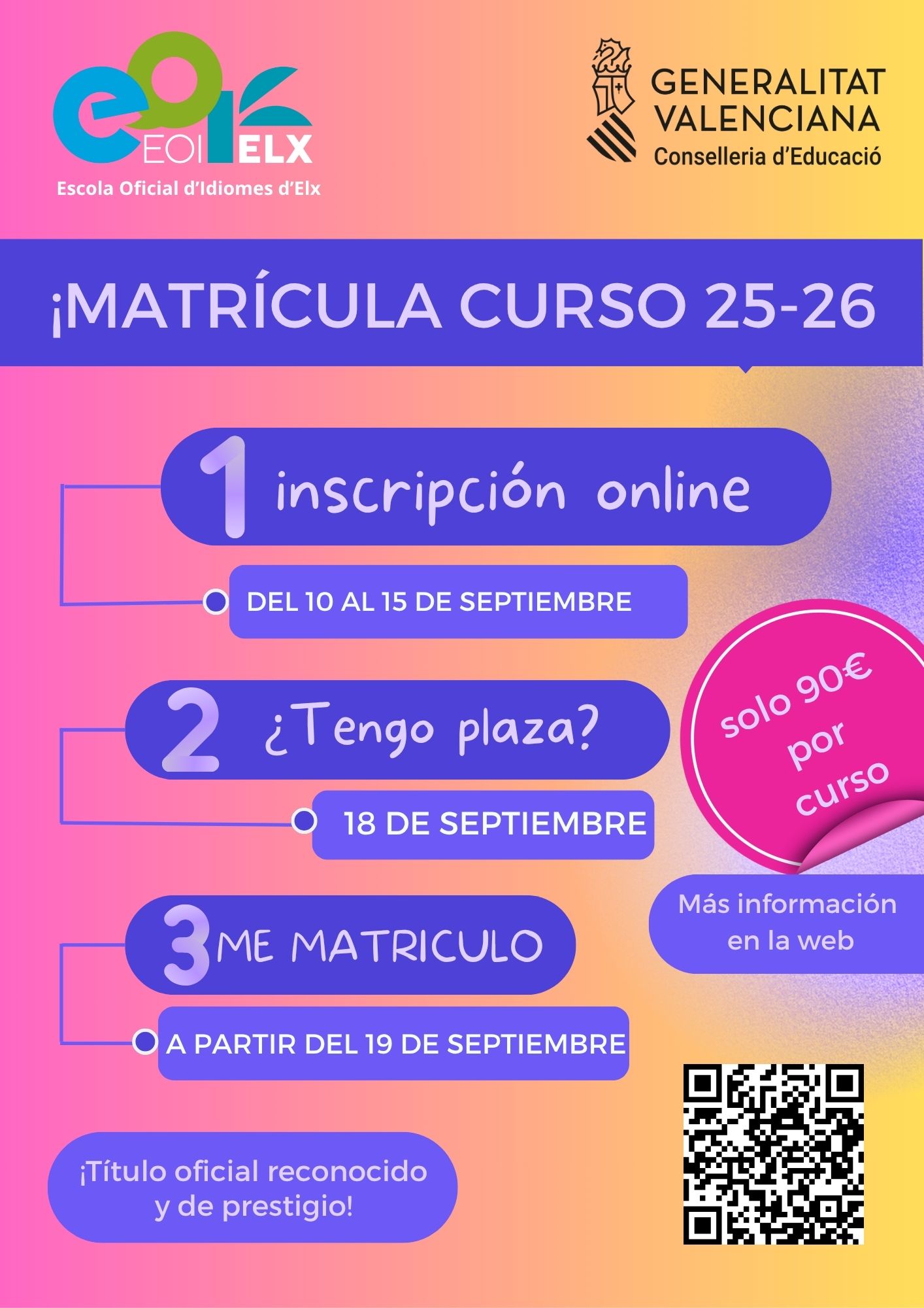 Matrícula 25-26 póster CAS
