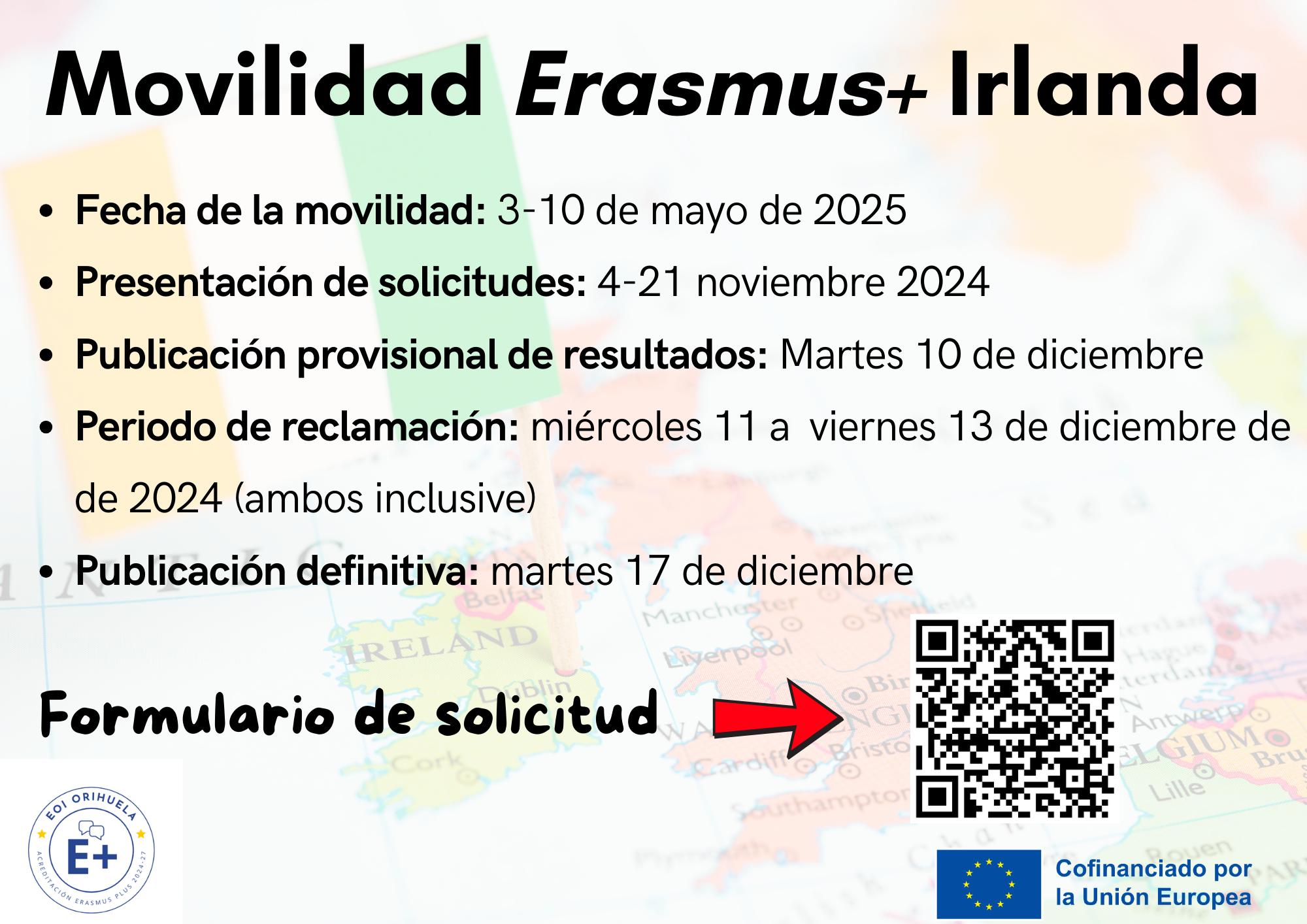 Movilidad para el alumnado a Irlanda: del 3 al 10 de mayo de 2025. Más información próximamente.