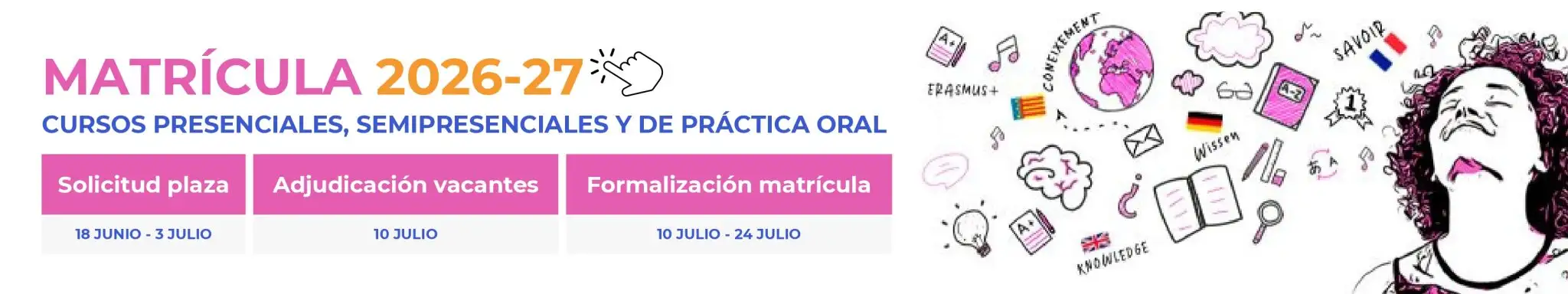 Banner inicio matricula 18 de junio 2026 español
