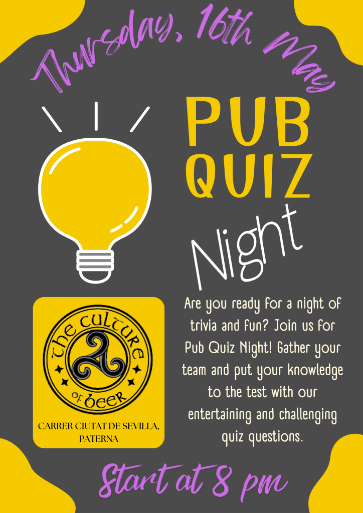 Black and Yellow Modern Pub Quiz Night Poster-1
