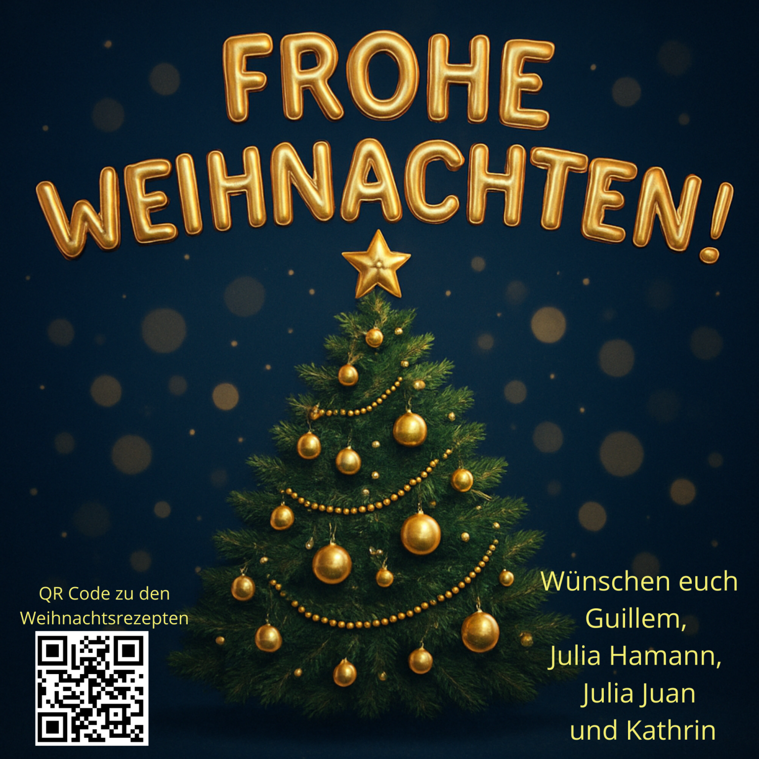 Wünschen euch Guillem, Julia Hamann, Julia Juan und Kathrin