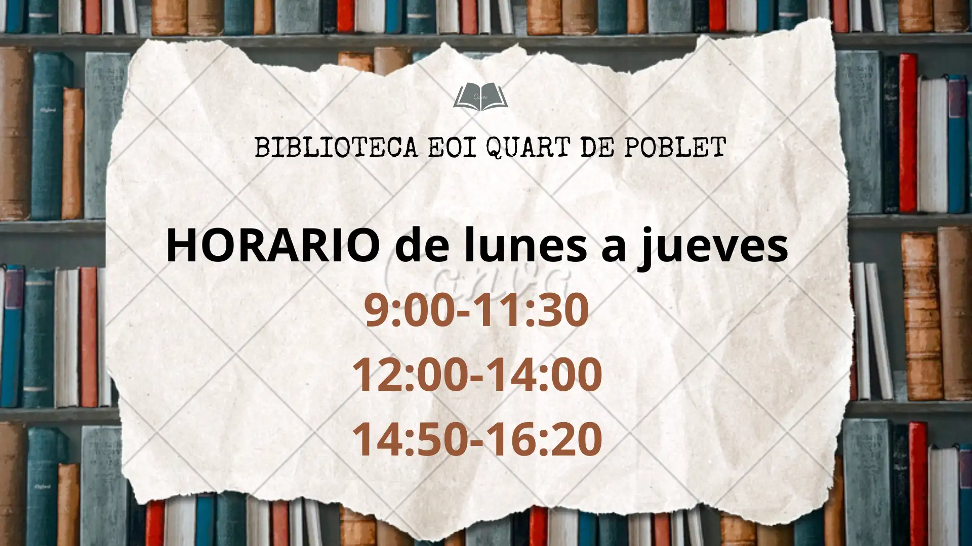 Horario biblioteca cast