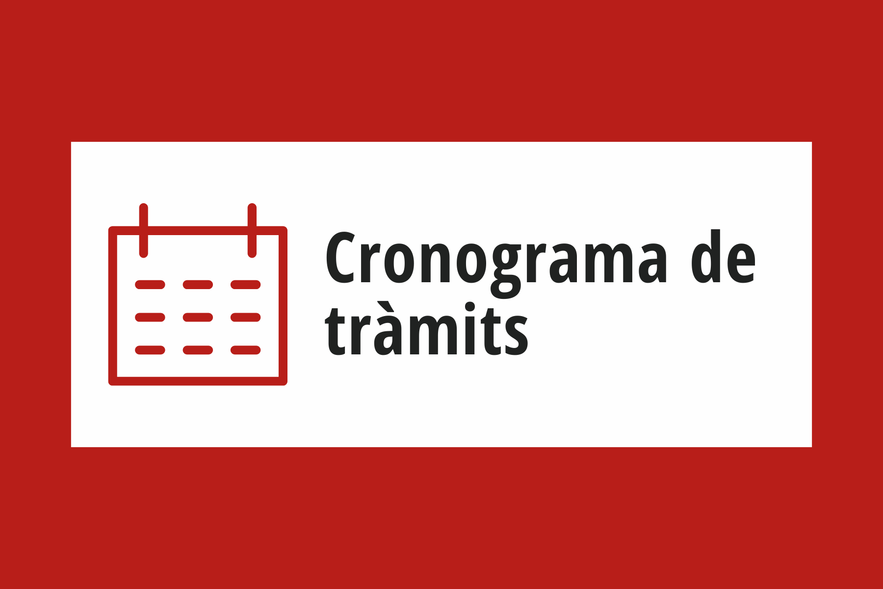 Cronograma de Tràmits