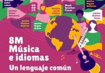 Cartel celebración 8M - Música e idiomas