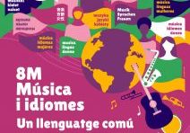 Cartell celebració 8M - Música i idiomes