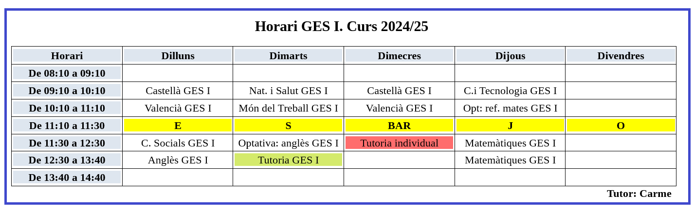 GES1 horari 24-25