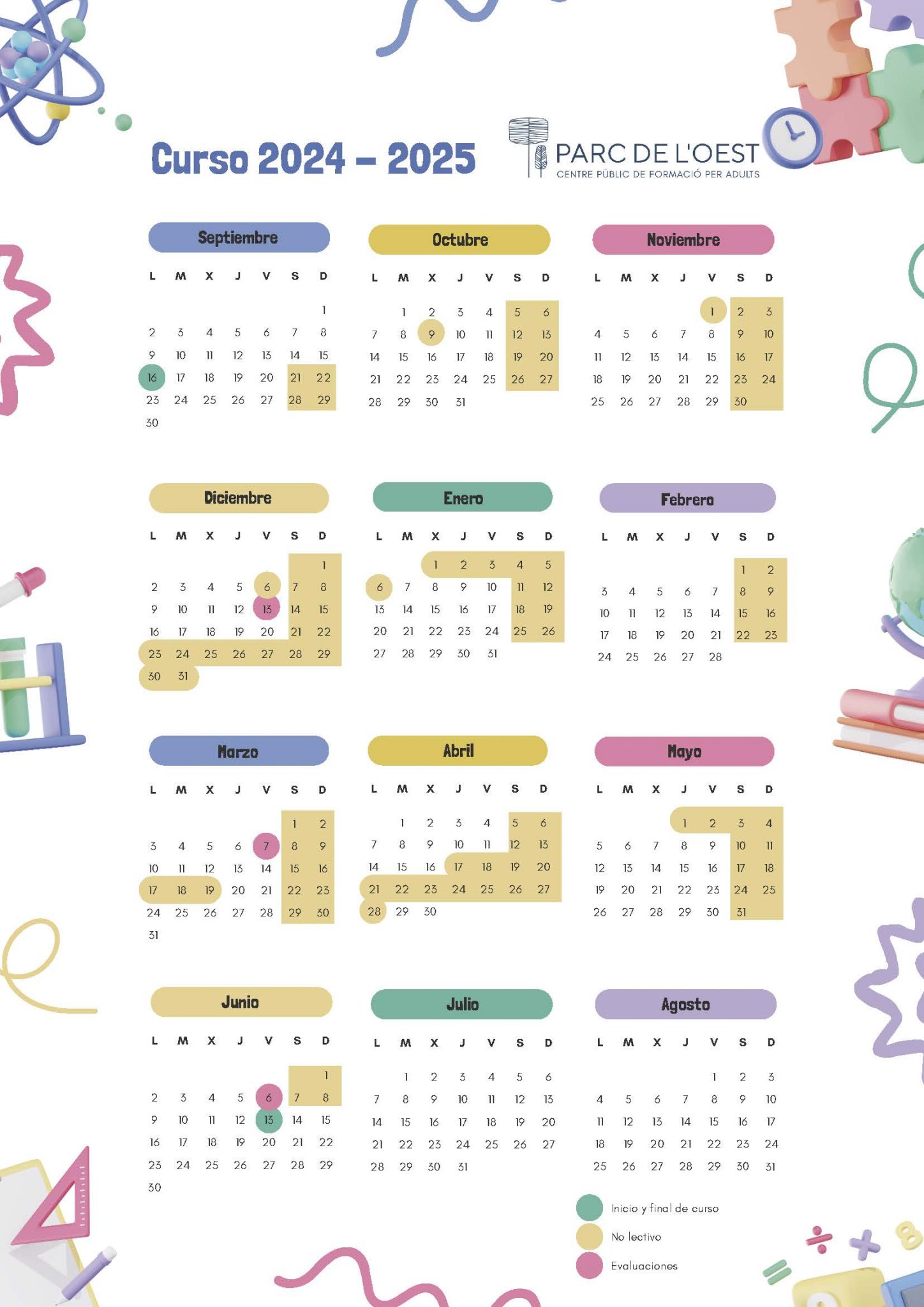 Calendario escolar fca 2025 1 3