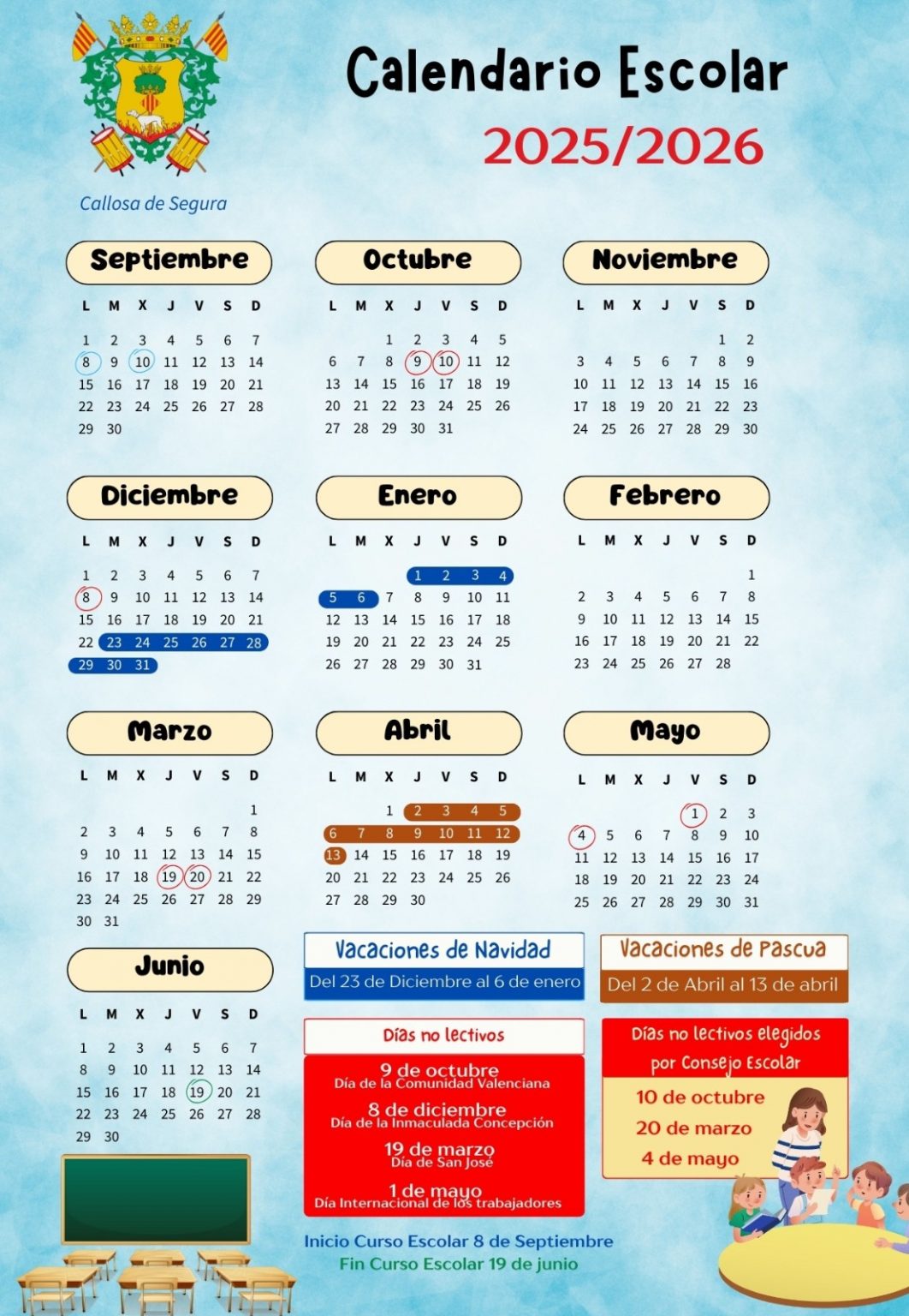 Calendario escolar de Callosa de Segura
