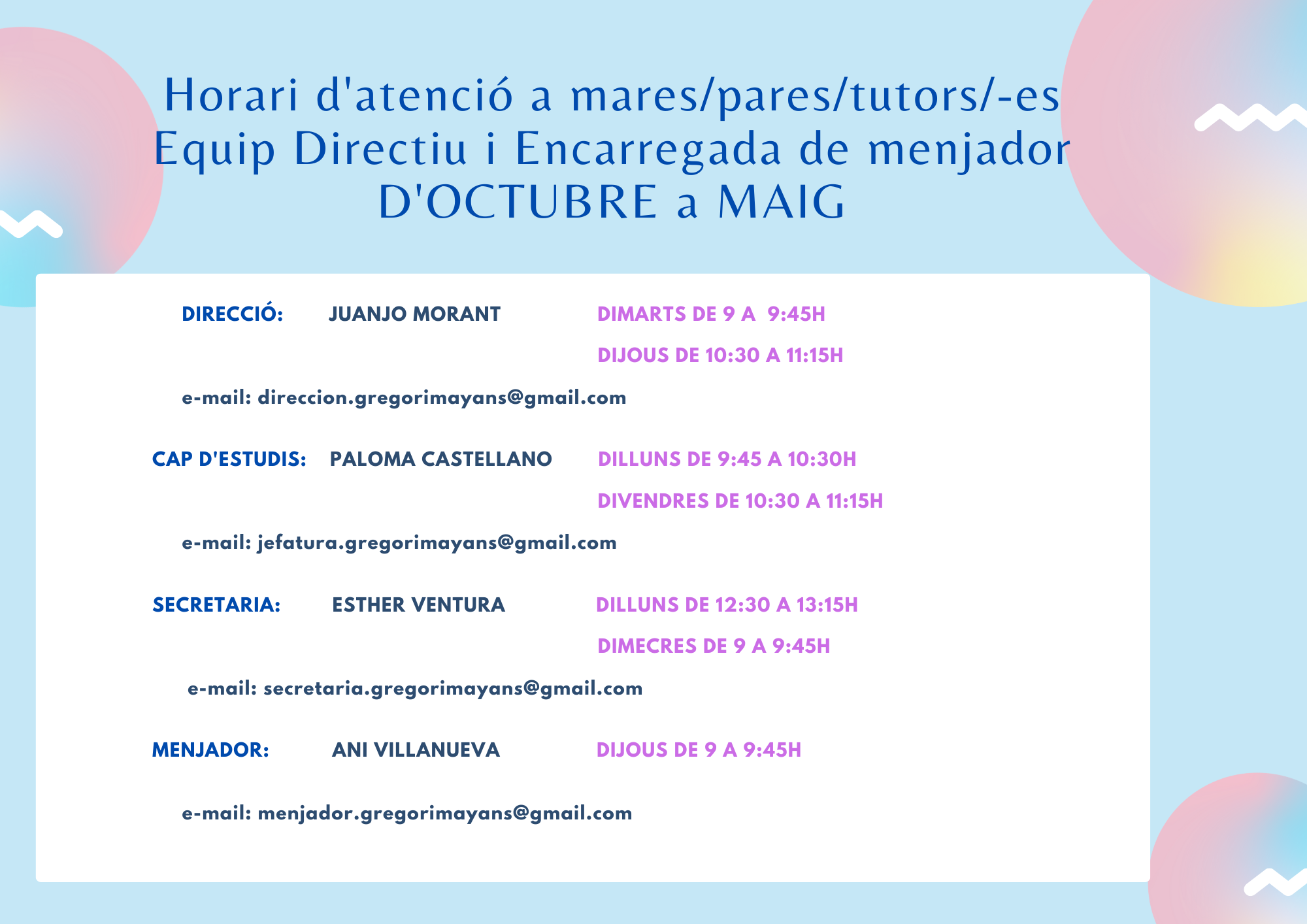 horari atencio families 24-25