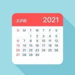 June 2021 Calendar Leaf - Illustration. Vector graphic page