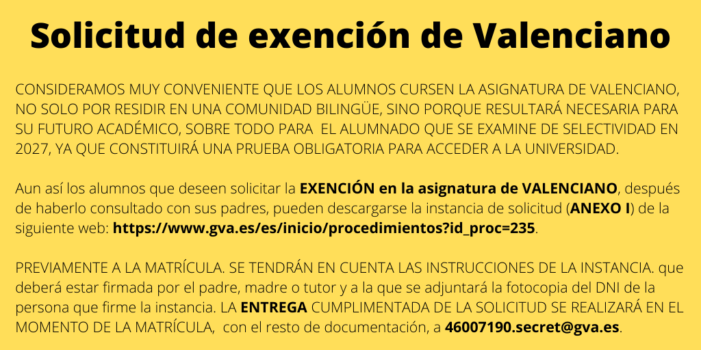 Exención Valenciano