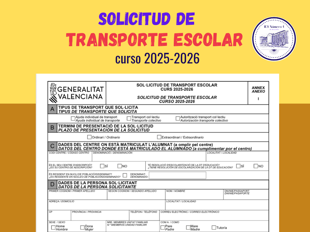 Solicitud de transporte escolar 25 26