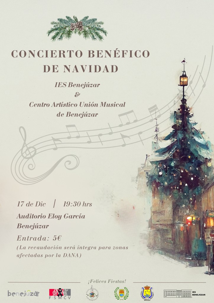 Cartel del concierto benéfico de Navidad del IES Benejúzar