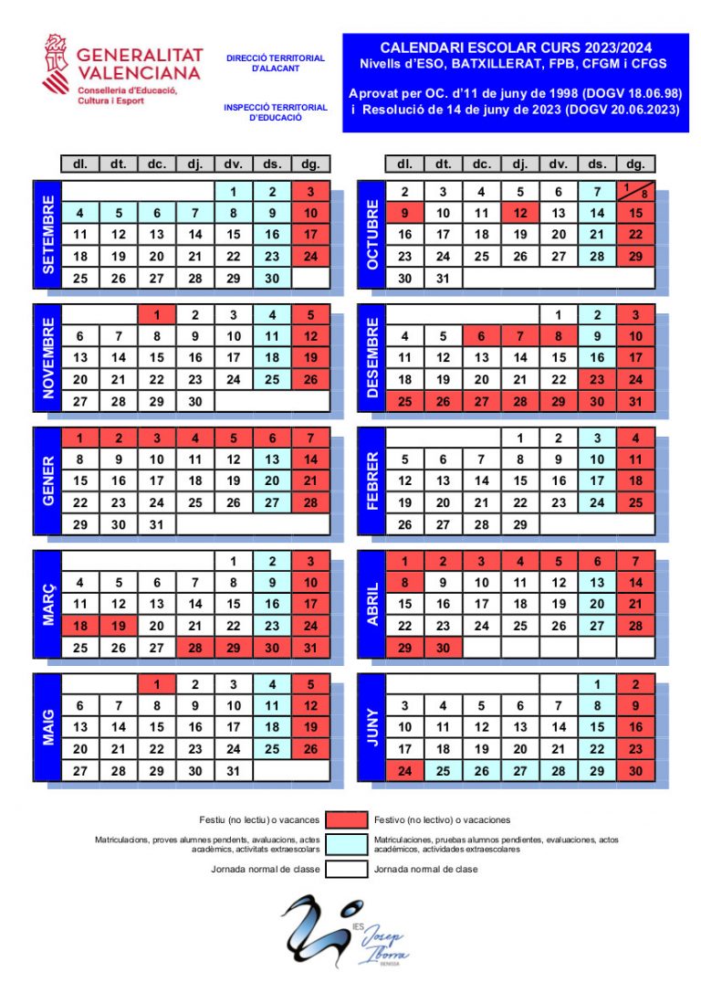 CALENDARI CURS 23-24 – IES Josep Iborra