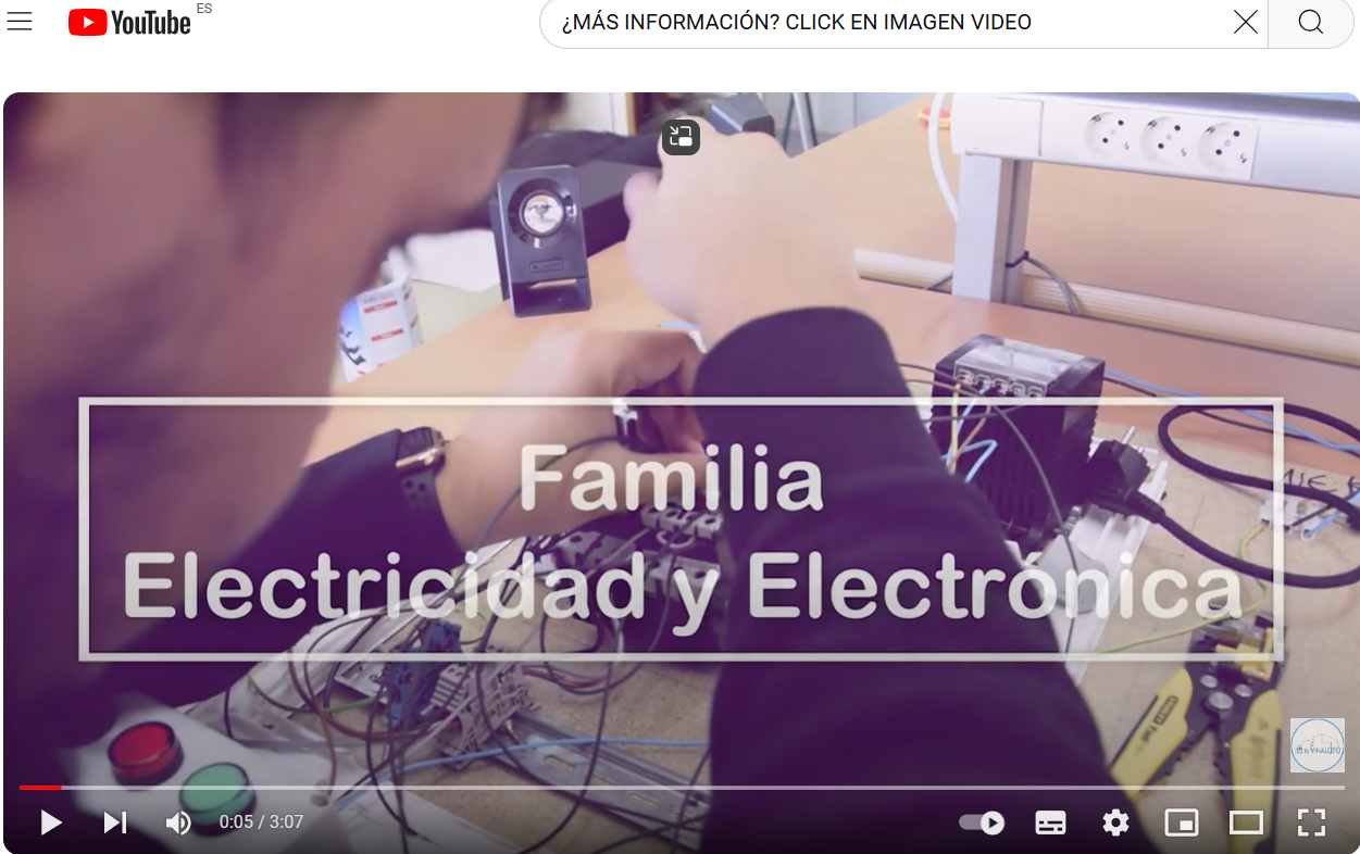 Imágen acceso video promocional familia Electricidad y Electrónica